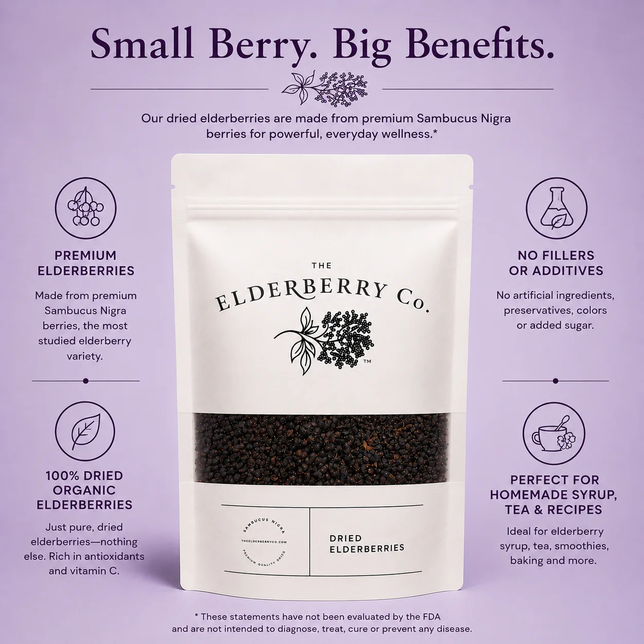 Dried Organic Elderberries (Sambucus Nigra) - Image 3