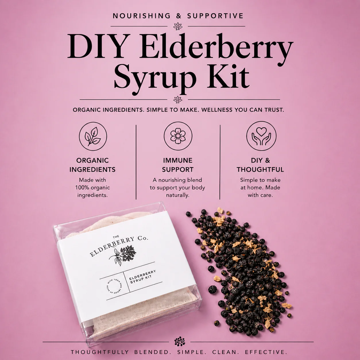 Elderberry Syrup DIY Kit with Organic Elderberries - Image 3