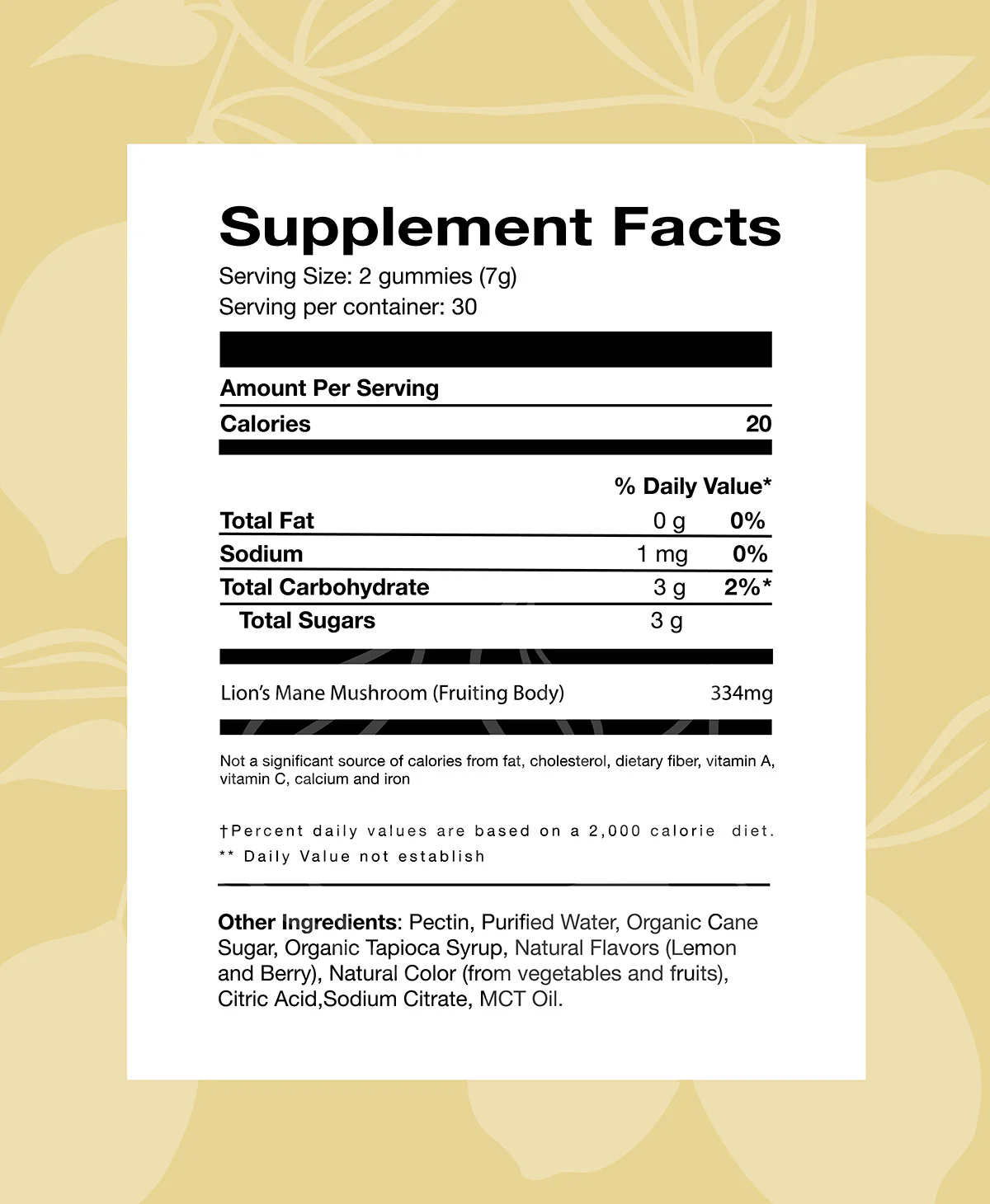 Lion’s Mane Gummies with Fruiting Body Mushroom Extract - Image 3
